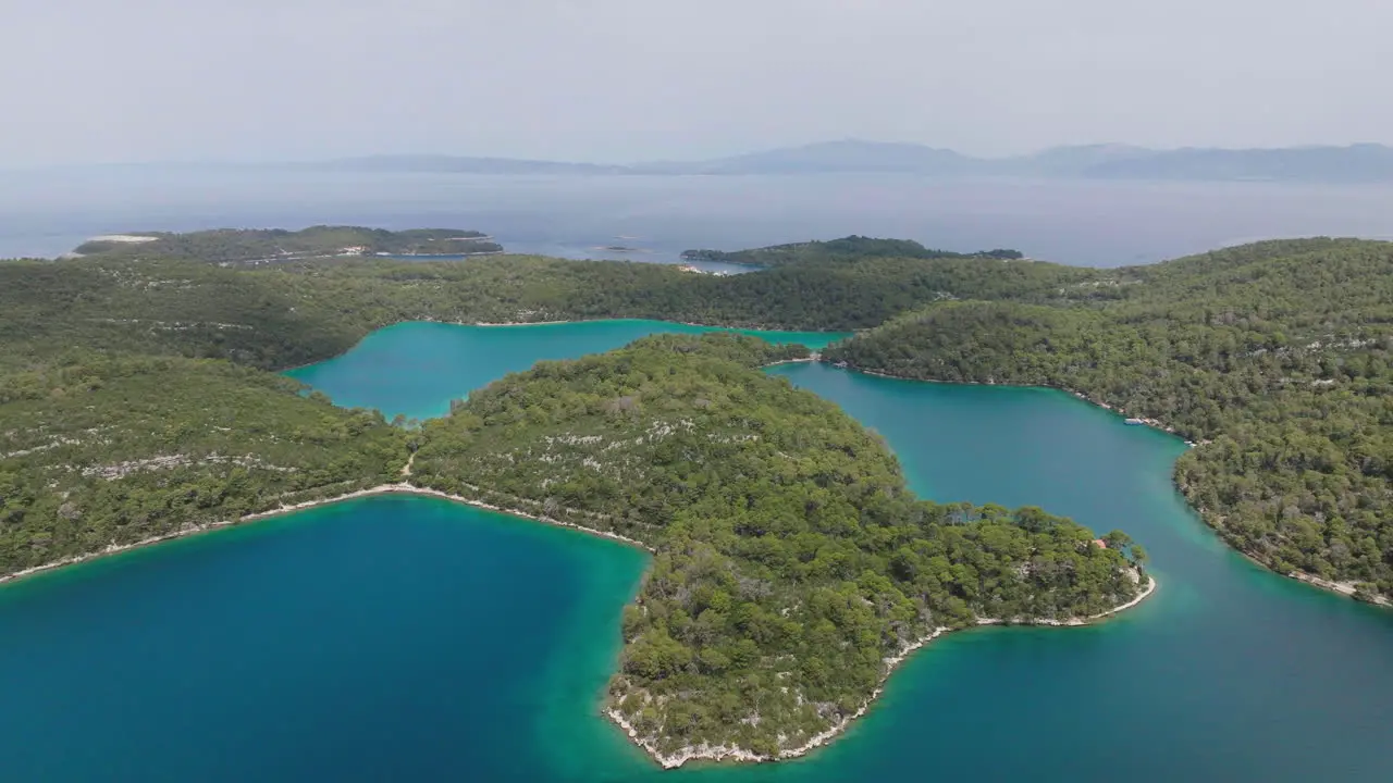 AERIAL Shot of Mljet Island National Park in Croatia Europe