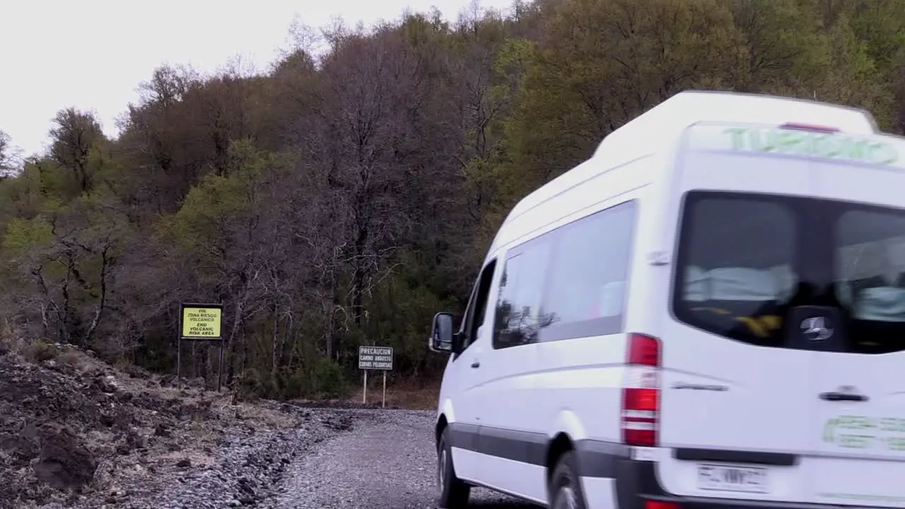 Bus in road of south of Chile