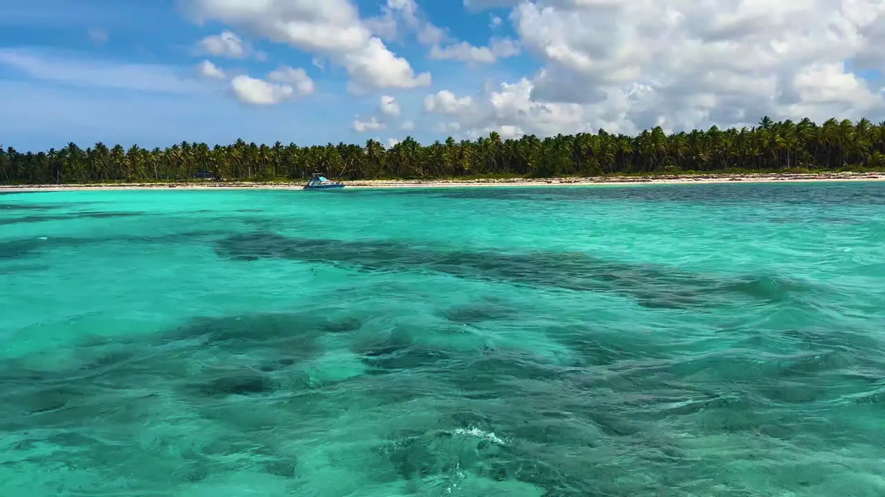 crystal clear Caribbean water along the coast of the Dominican