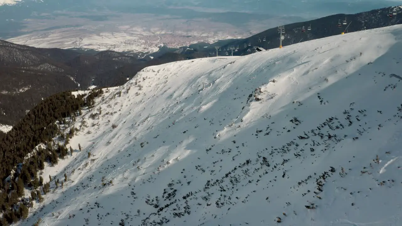 Bansko Ski Resort Snow Mountain in Bulgaria Europe Aerial Drone