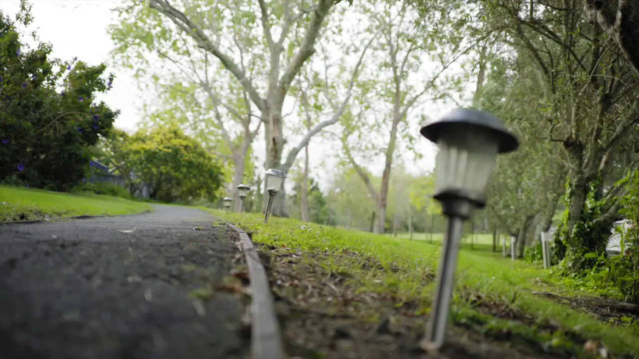 pulling focus from the solar lamp by the road to infinity