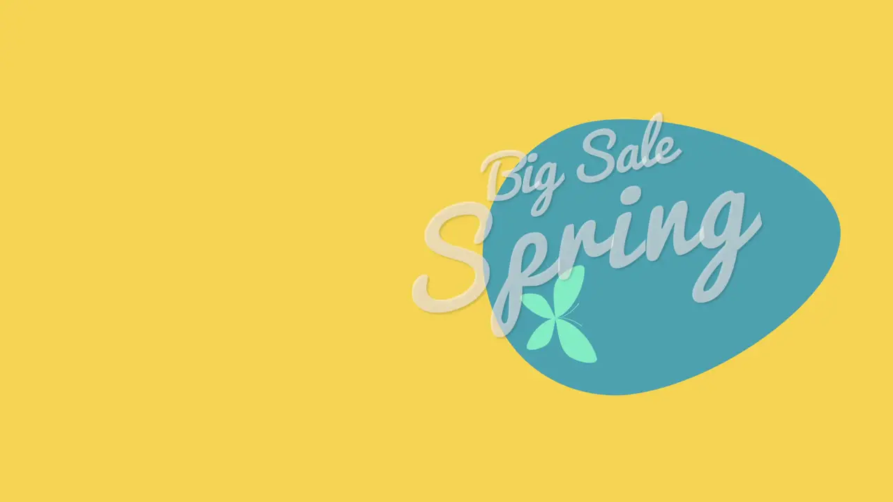 Spring Big Sale with blue egg logo and butterfly