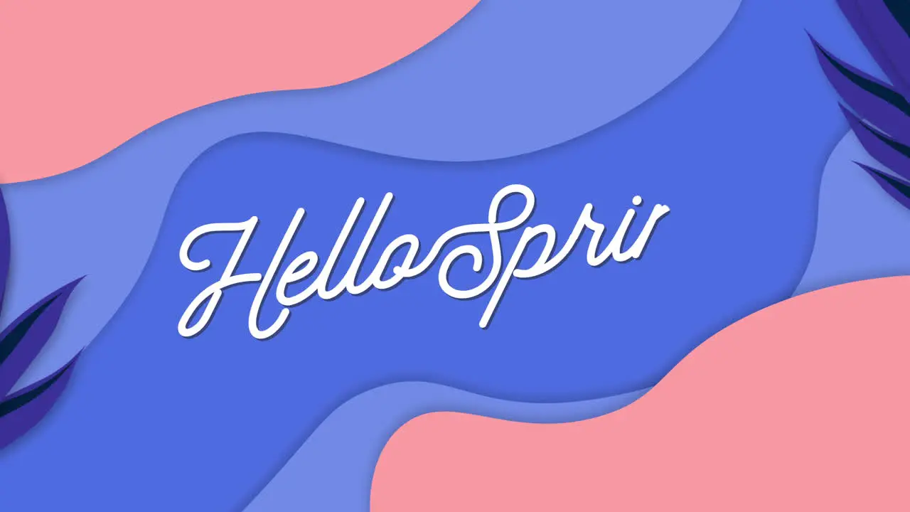 trendy Hello spring text banner intro