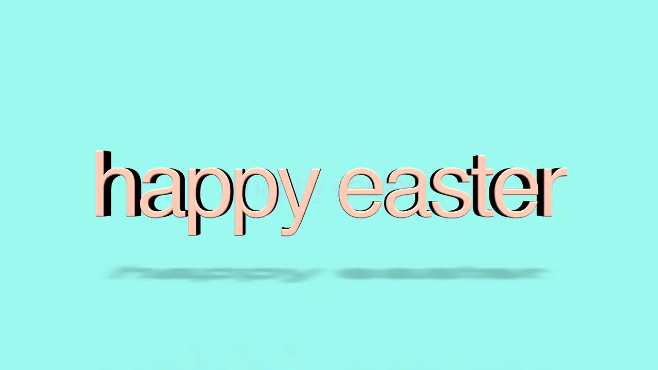 Rolling Happy Easter text on blue gradient