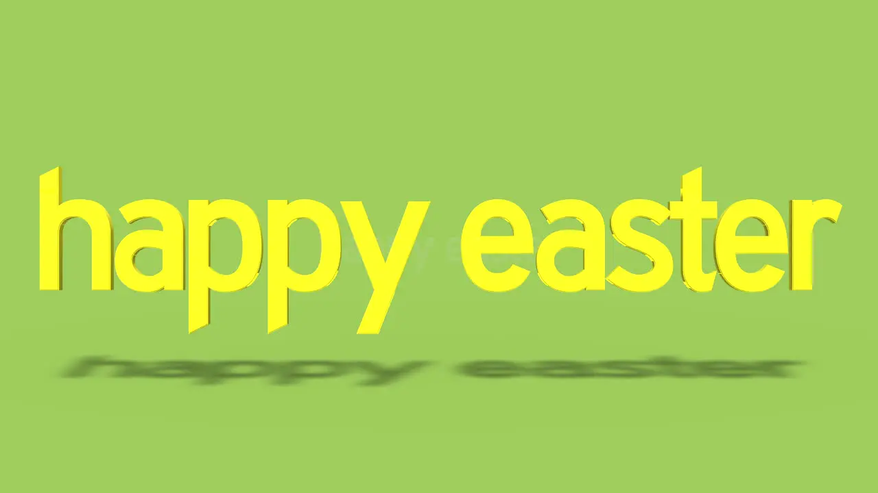 Rolling Happy Easter text on green gradient