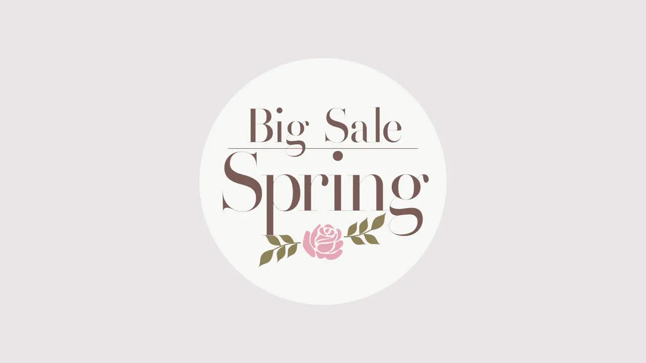 Spring Big Sale text with floral wreath logo for trendy clothing store