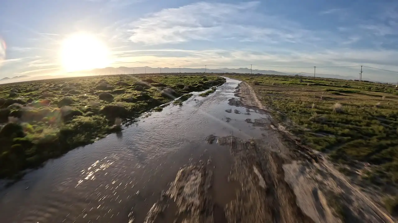 Rare footage of flooded plains of the Mojave Desert in Spring 2023 aerial flyover