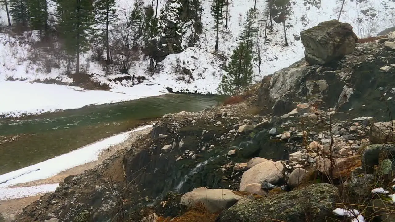 A View Of Hot Spring River In Boise National Forest Idaho USA