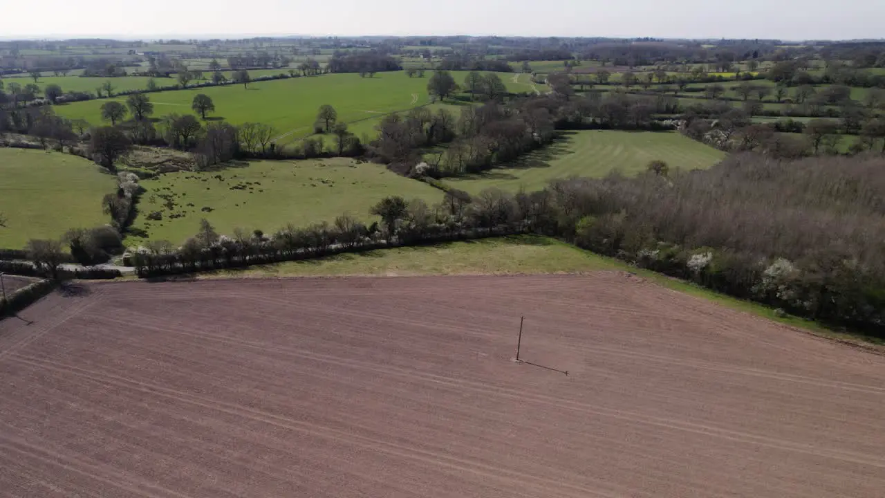 Warwickshire Spring Season Farmland Aerial Landscape Agriculture UK