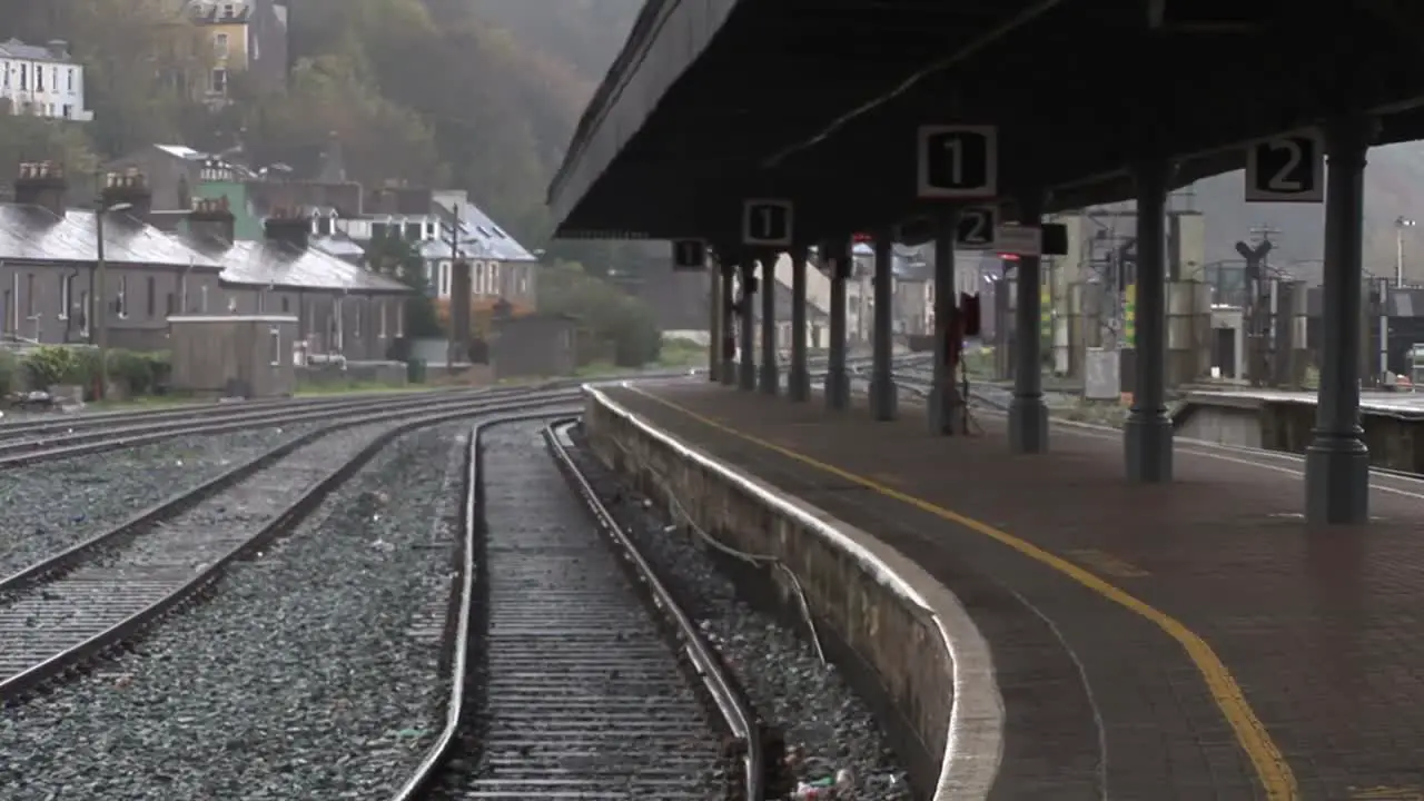 Static Shot of an Empty Train Station