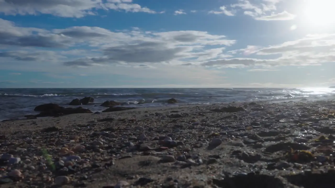 Beach waves in slow motion