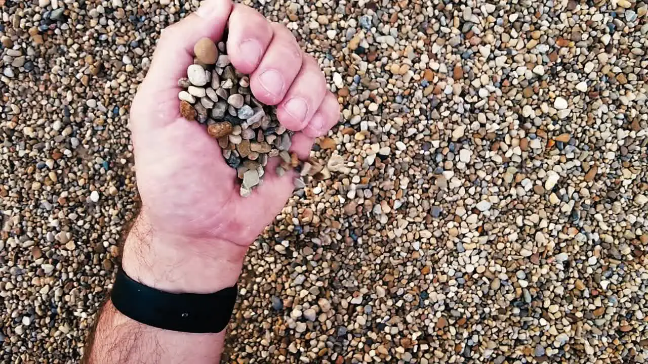 Slow motion of rocks falling out of hand