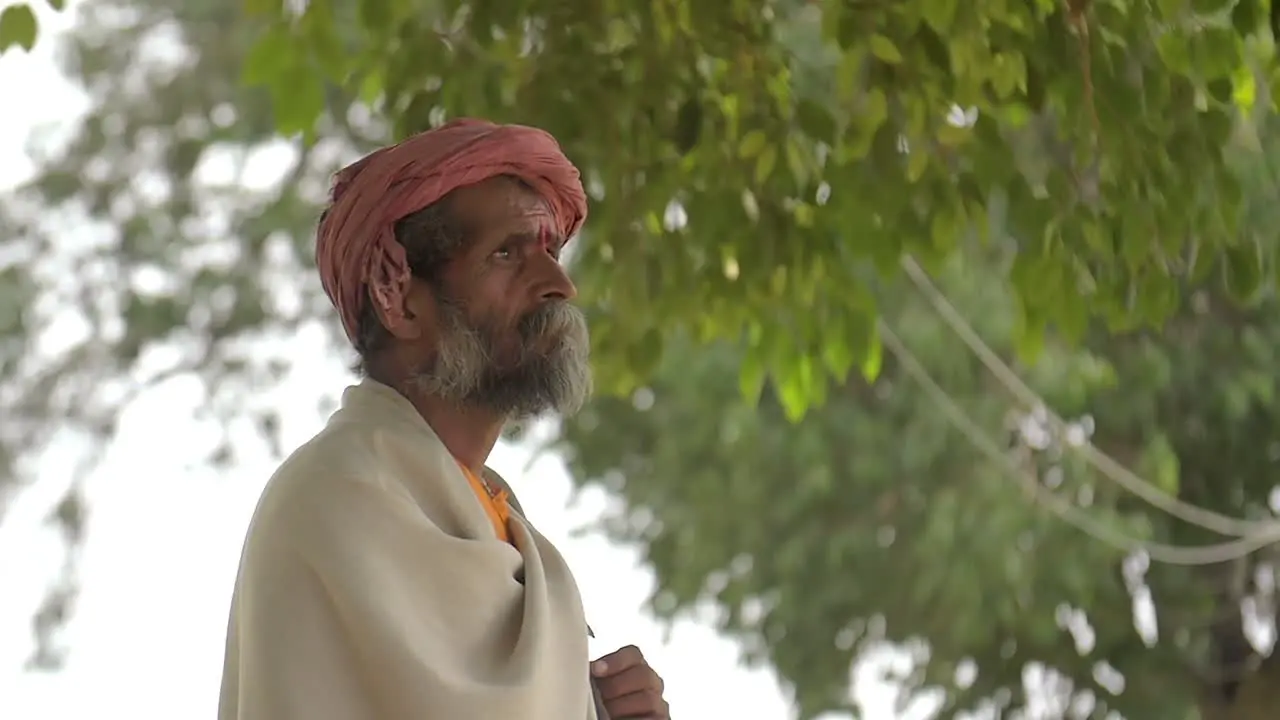 Indian Man Staring into Distance