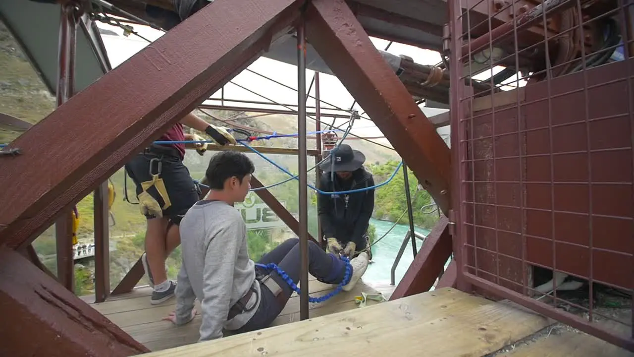 Man Preparing to Bungee Jump