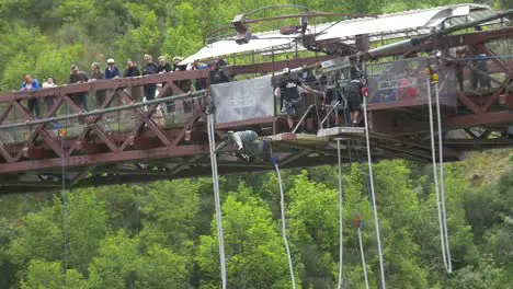 Man Bungee Jumping