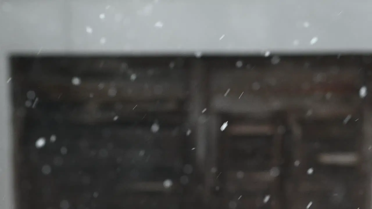 Slow motion of snow in spring Blurred background