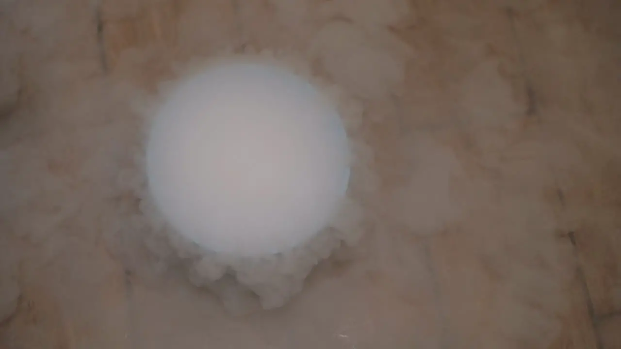 White smoke of liquid nitrogen