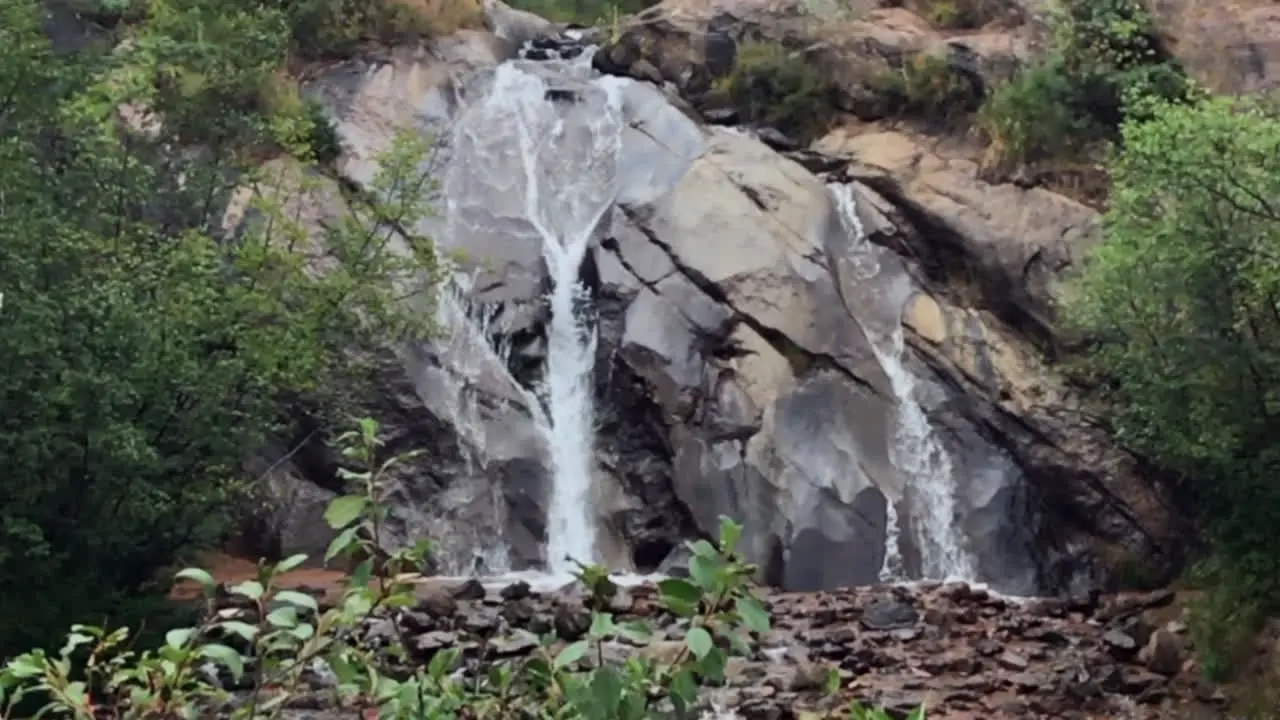 Slow Motion of a waterfall in the colorado mountains