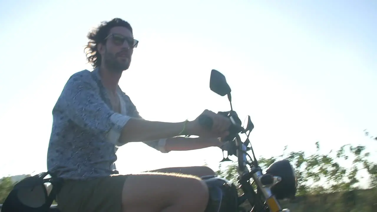 Man Riding on a Motorbike