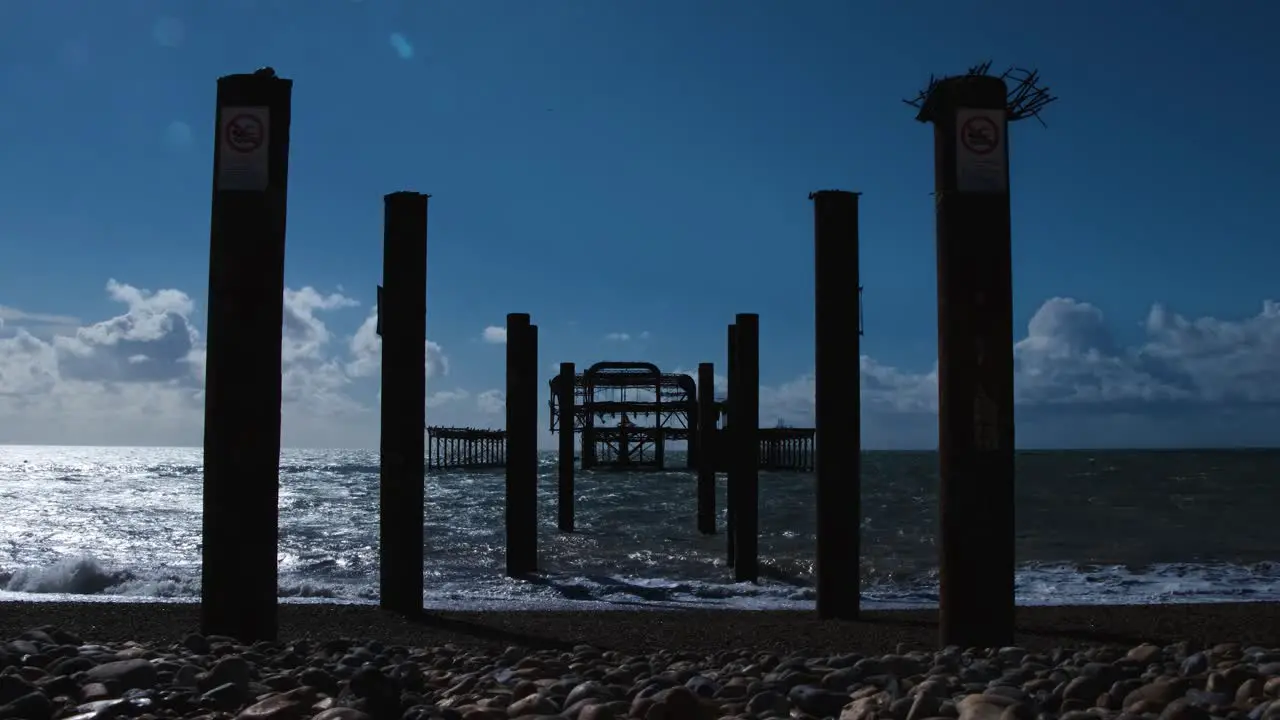 Brighton West Pier Ruins Slow Motion