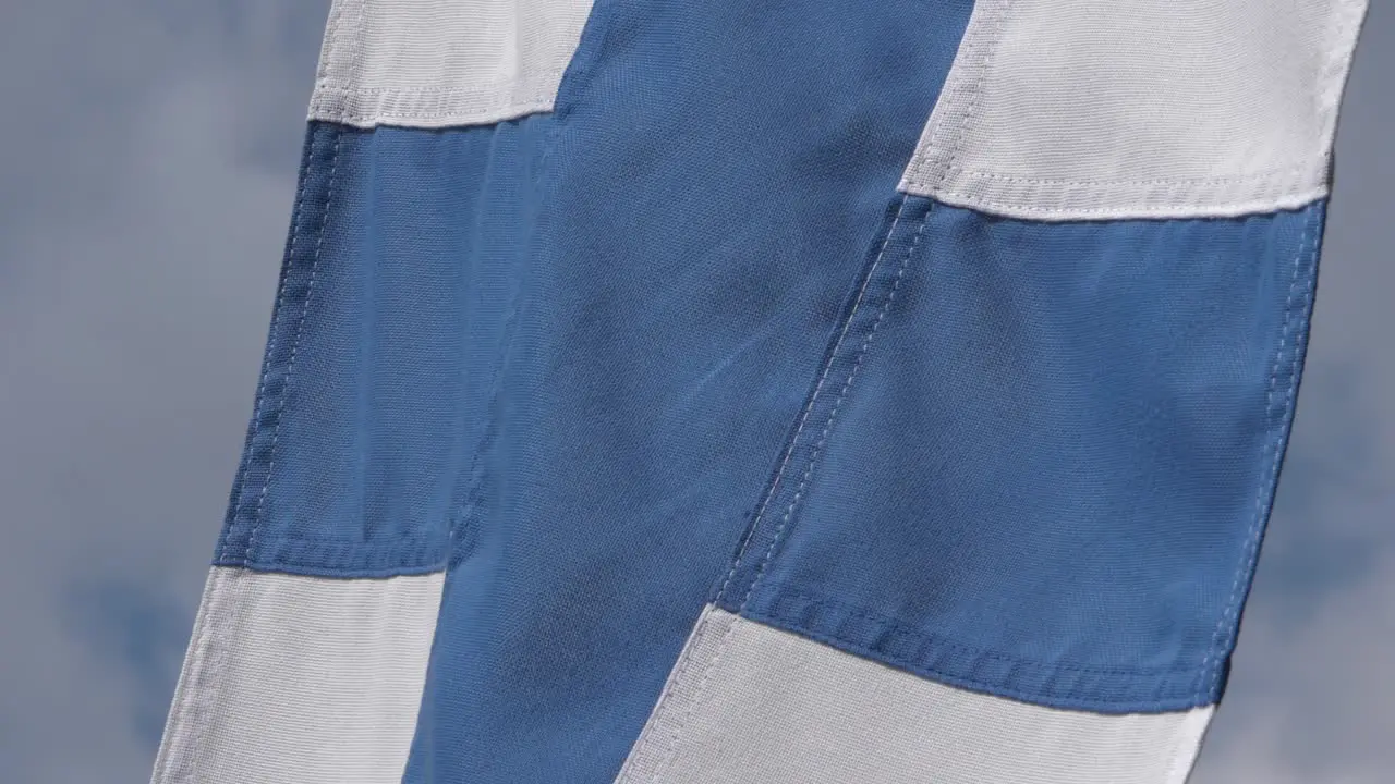 Flag of Finland in slow motion close up ready for color grading