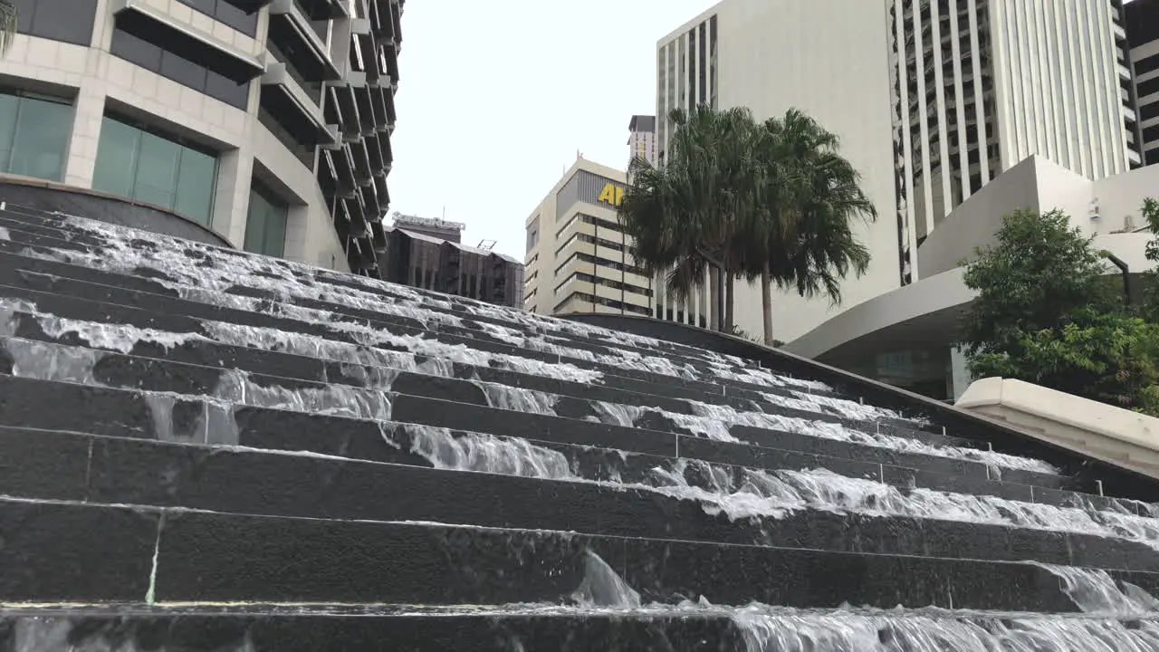 Brisbane City Steps Waterfall Water Feature slo-mo