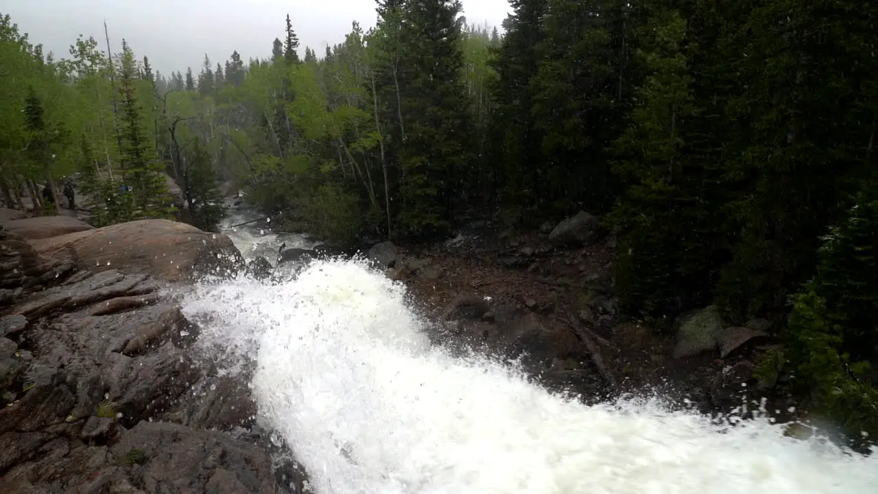 Water stream flow in slow motion