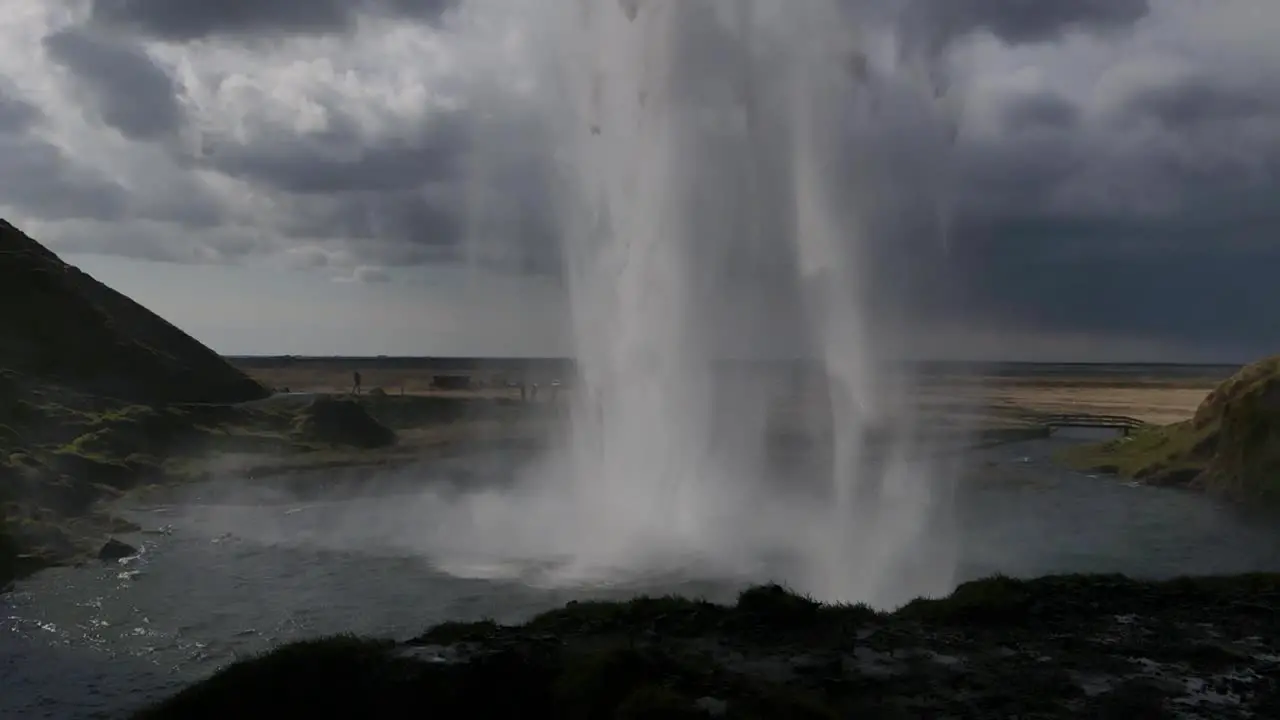 Iceland Waterfall Seljalandsfoss Slow Motion Aerial Drone 10mp4