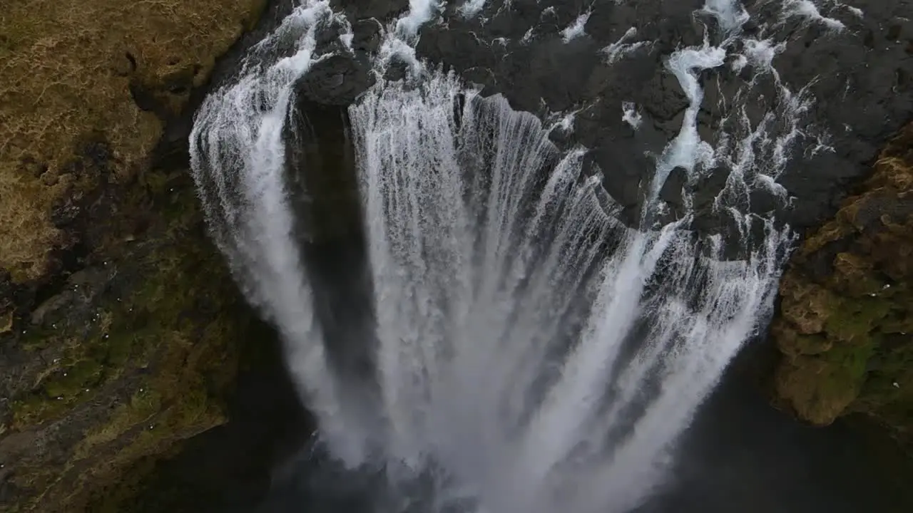 Iceland Waterfall Skogafoss Slow Motion Aerial Drone 12mp4