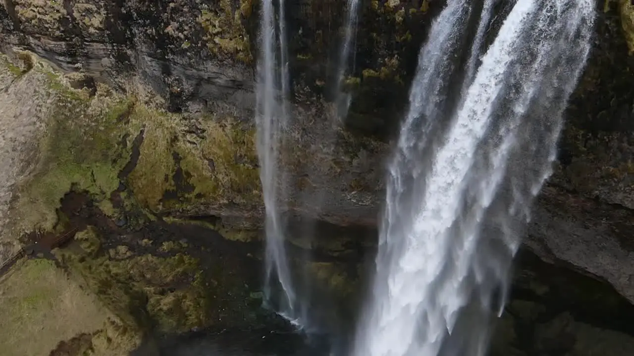 Iceland Waterfall Seljalandsfoss Slow Motion Aerial Drone 1mp4