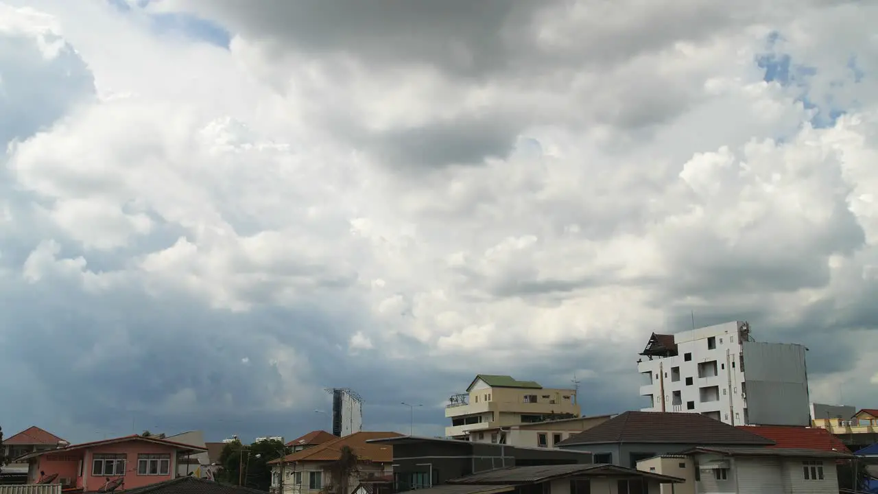 Apartment and house exterior in front of sky cloud moving and natural daylight