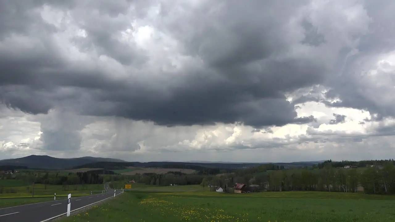 Germany dark clouds over landscape