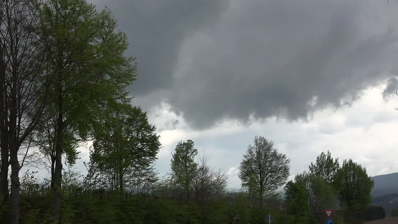 Germany rain cloud and trees