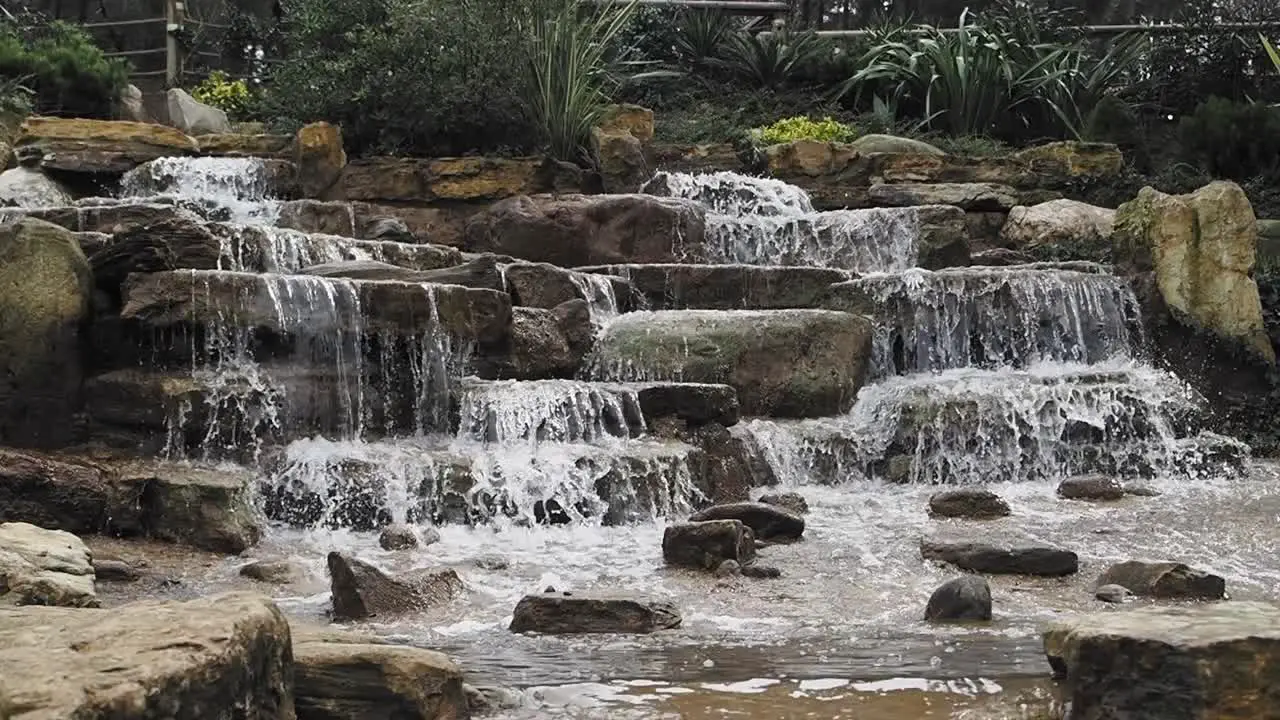 Slow motion of waterfall in a natural park singapore 