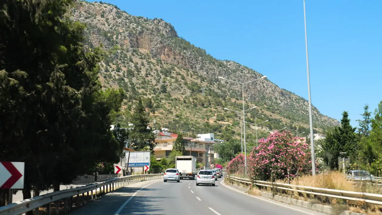 POV Driving Along Road In Nicosia Slow Motion