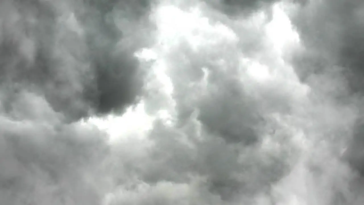 point of view in a moving cumulus cloud