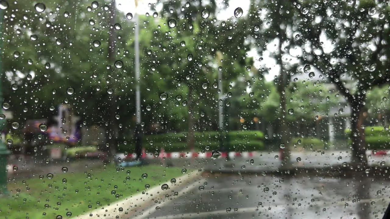 Rain drops on window glasses surface