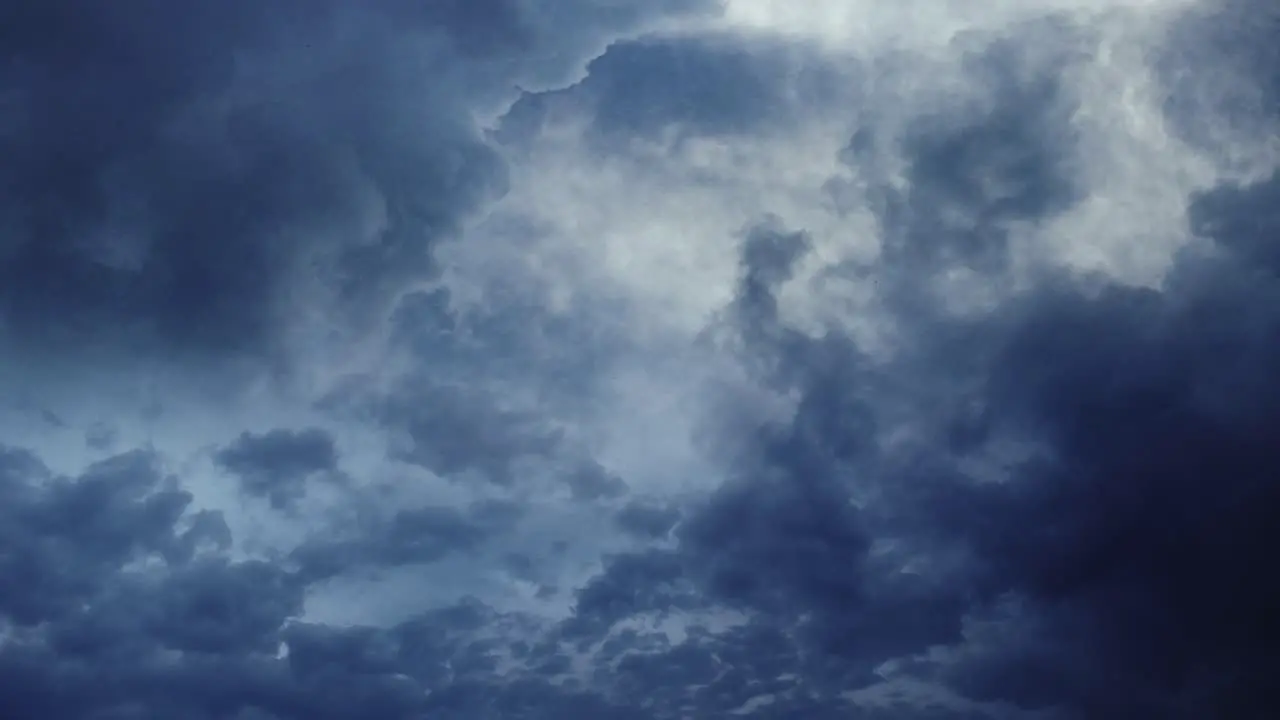 timelapse dark blue cumulonimbus clouds and thunderstorm