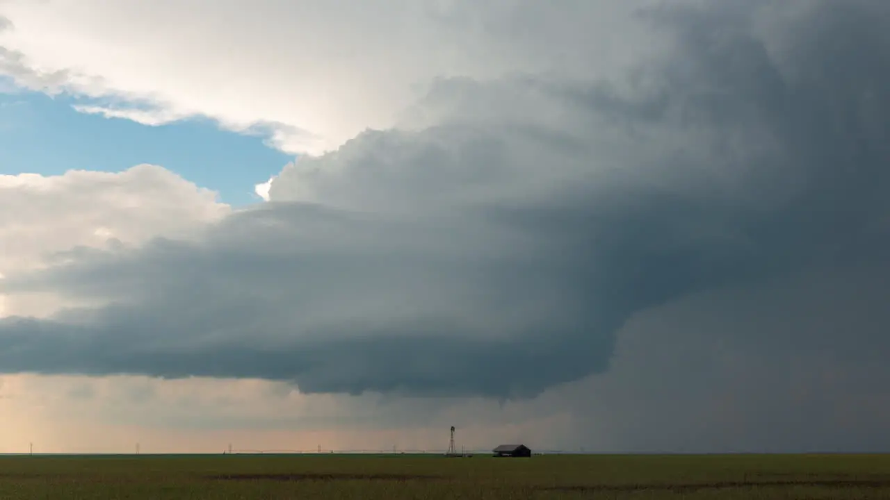 Prior to producing a tornado this supercell spun over the open fields of the Texas panhandle