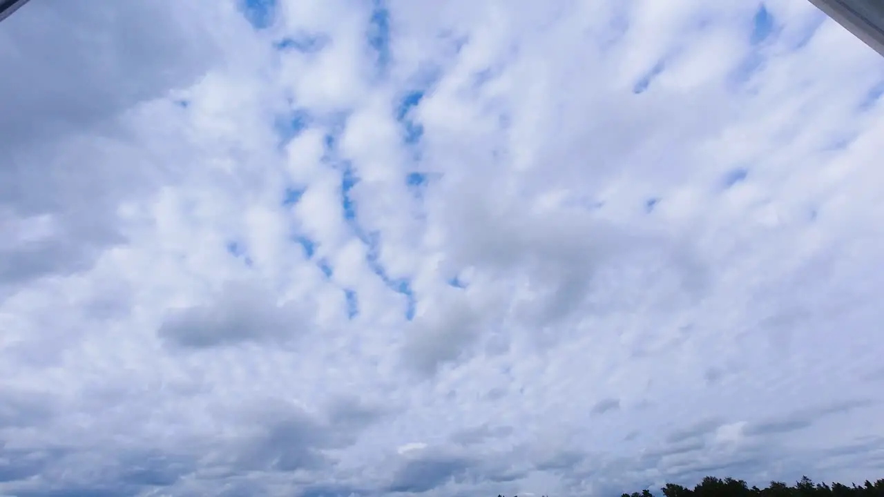 Time lapse of quilted pattern clouds rolling in the sky