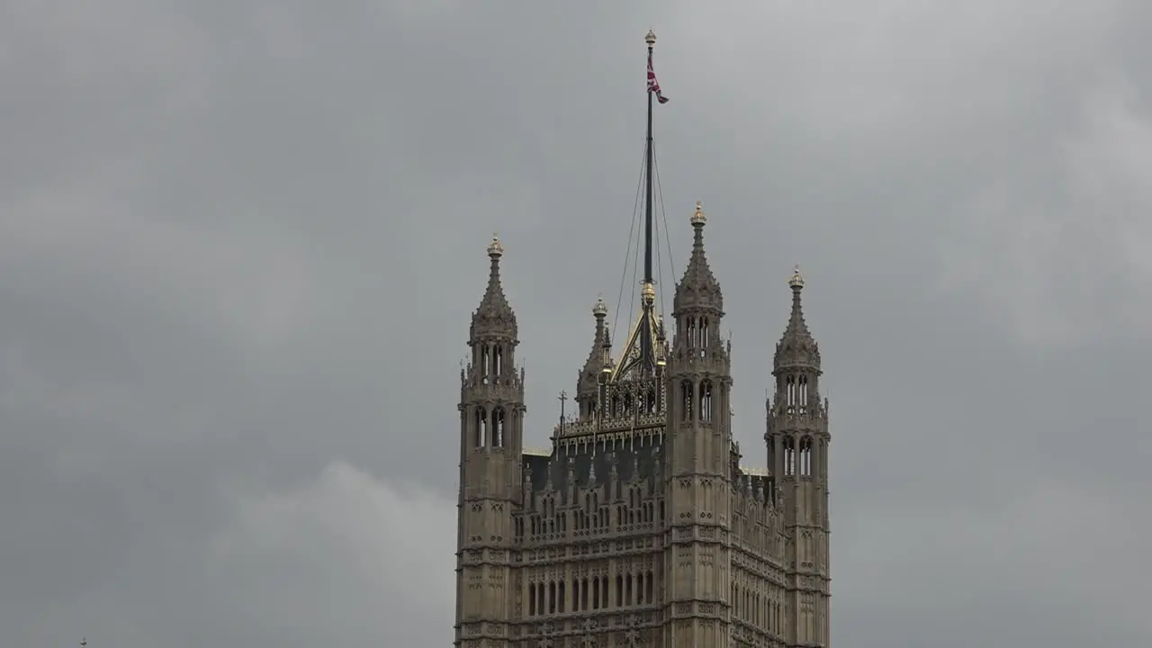 British flag flies on the Westminster Palace London UK