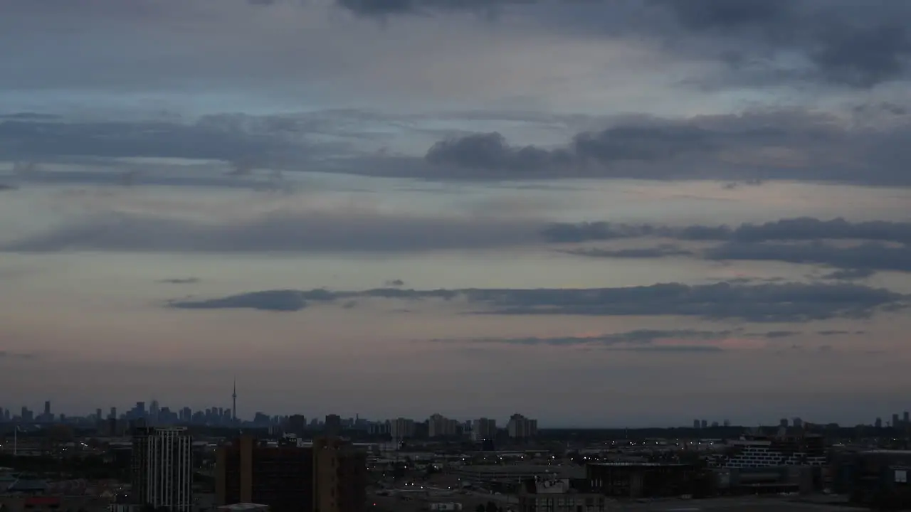 Toronto sky weather timelapse clouds changing along the day on skyline city daylight for night