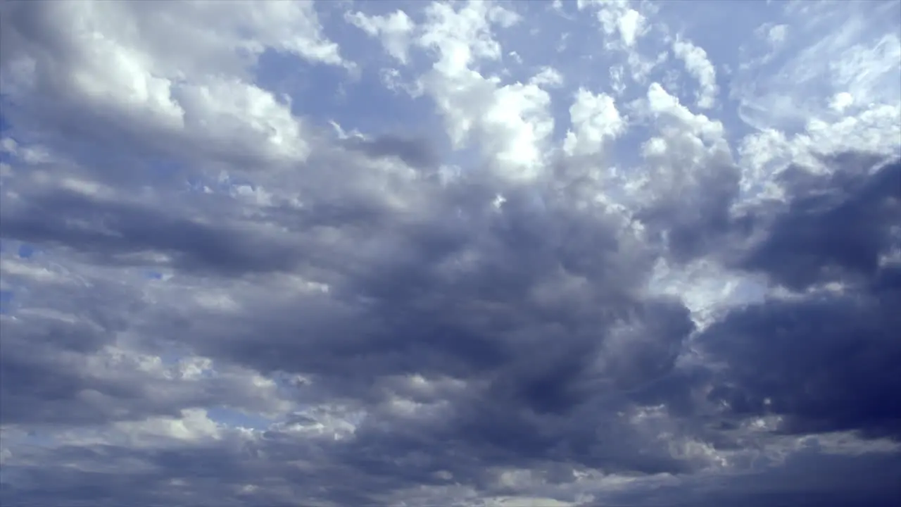 Time lapse White clouds moving across a blue sky