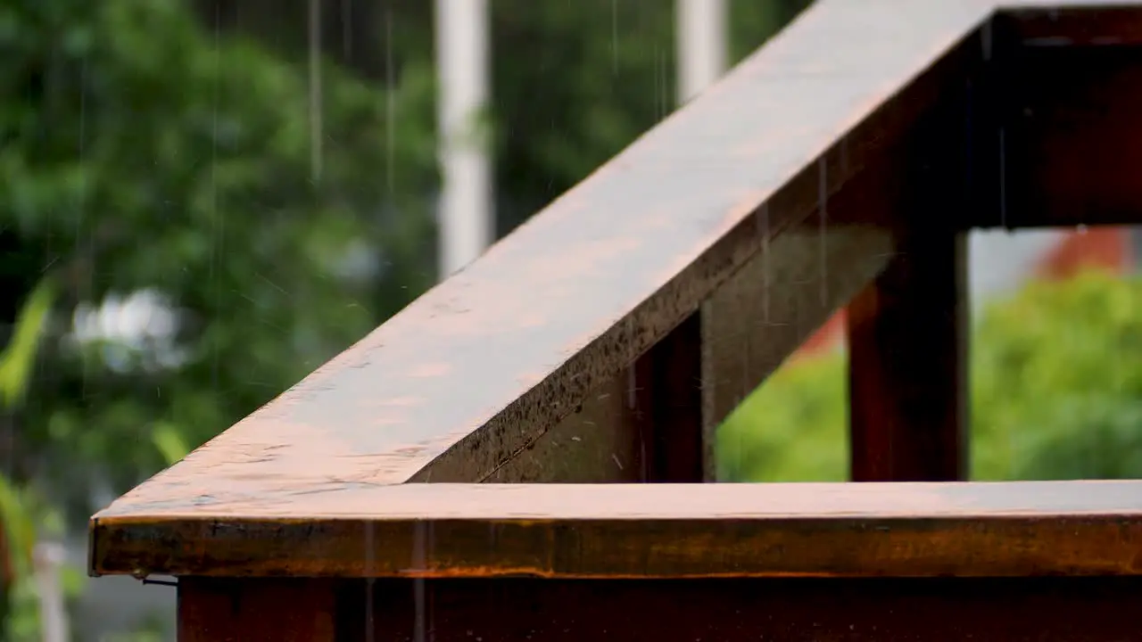 Rain on a porch