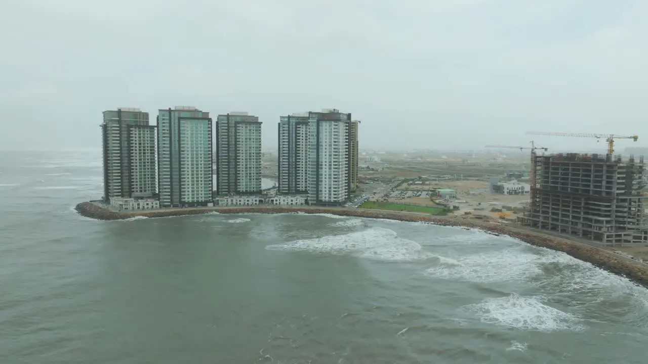 Sea waves breaking during cyclone Biparjoy High tide and extreme weather Pakistan