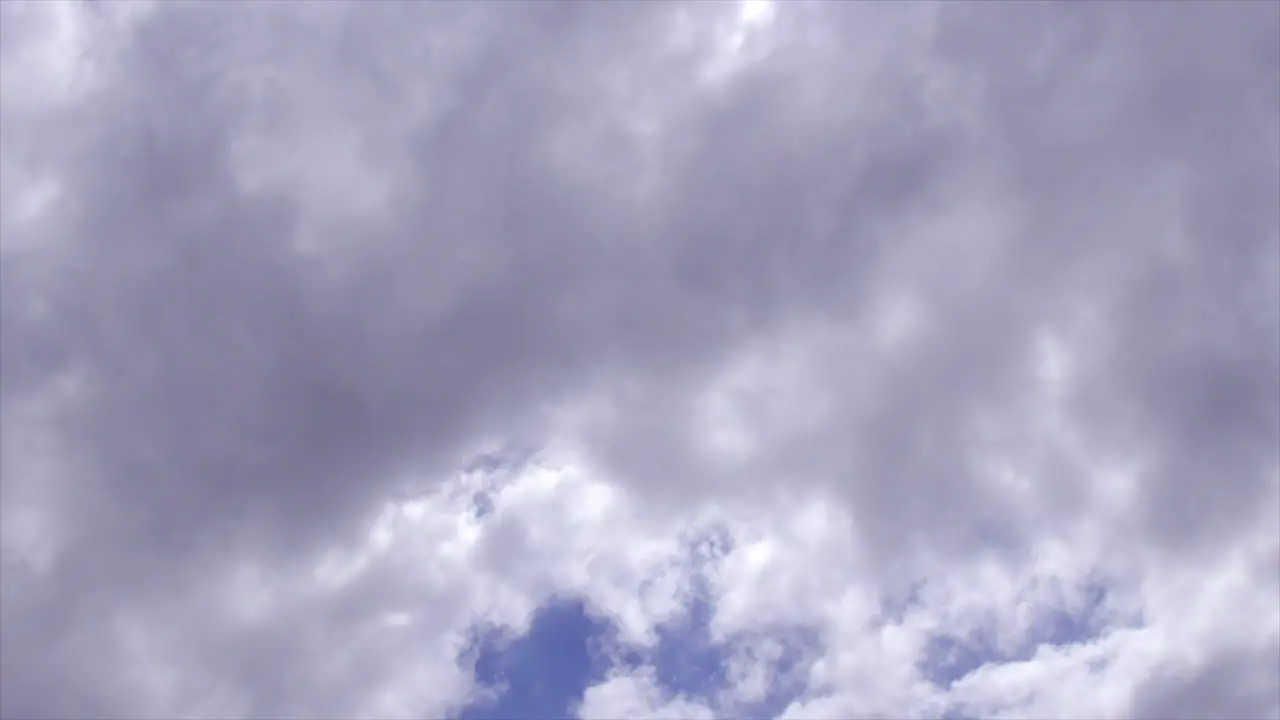 Time Lapse Thick white and grey clouds moving across the sky