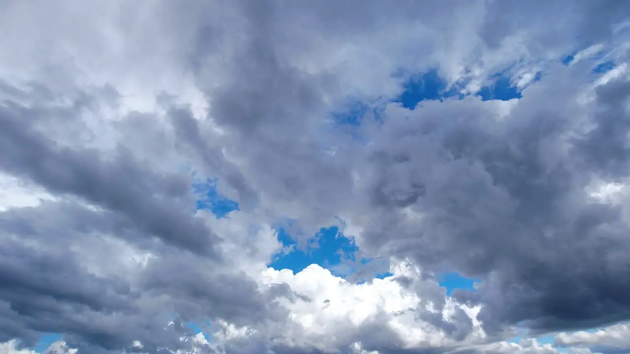 Time lapse of large puffy clouds rolling in the sky