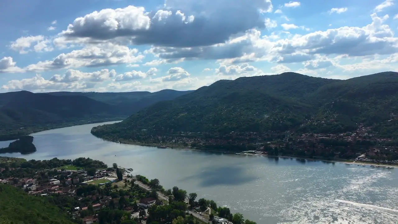 Visegrad view in Hungary over Danube river