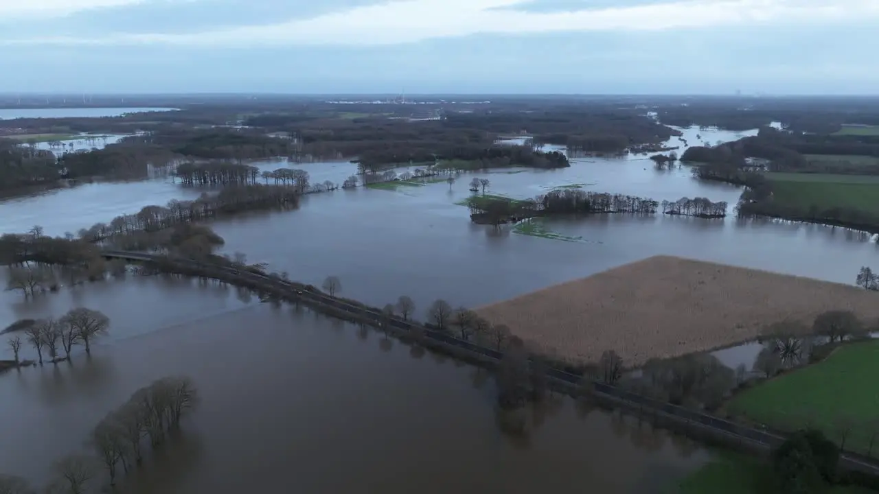 A river in Lower Saxony has been rising so high for days that everything is flooded