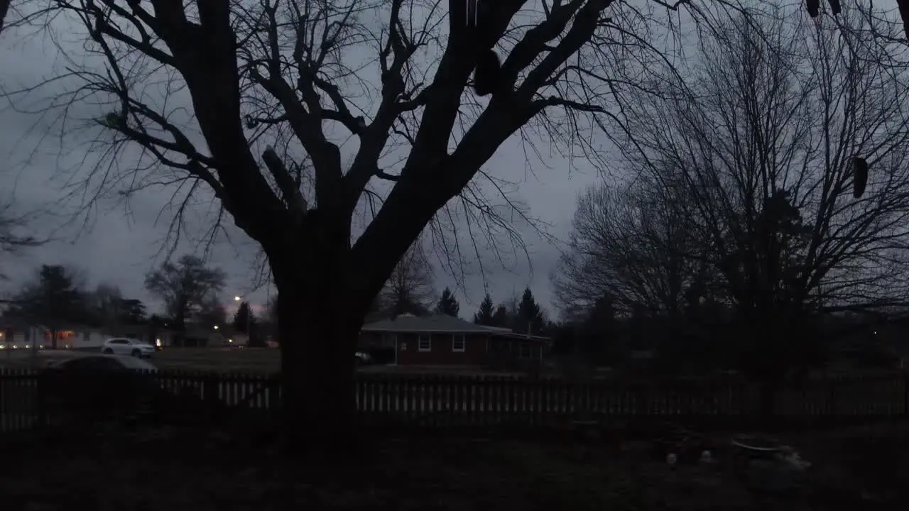 Time Lapse from Day to Night on an Overcast Day with a Slow Zoom